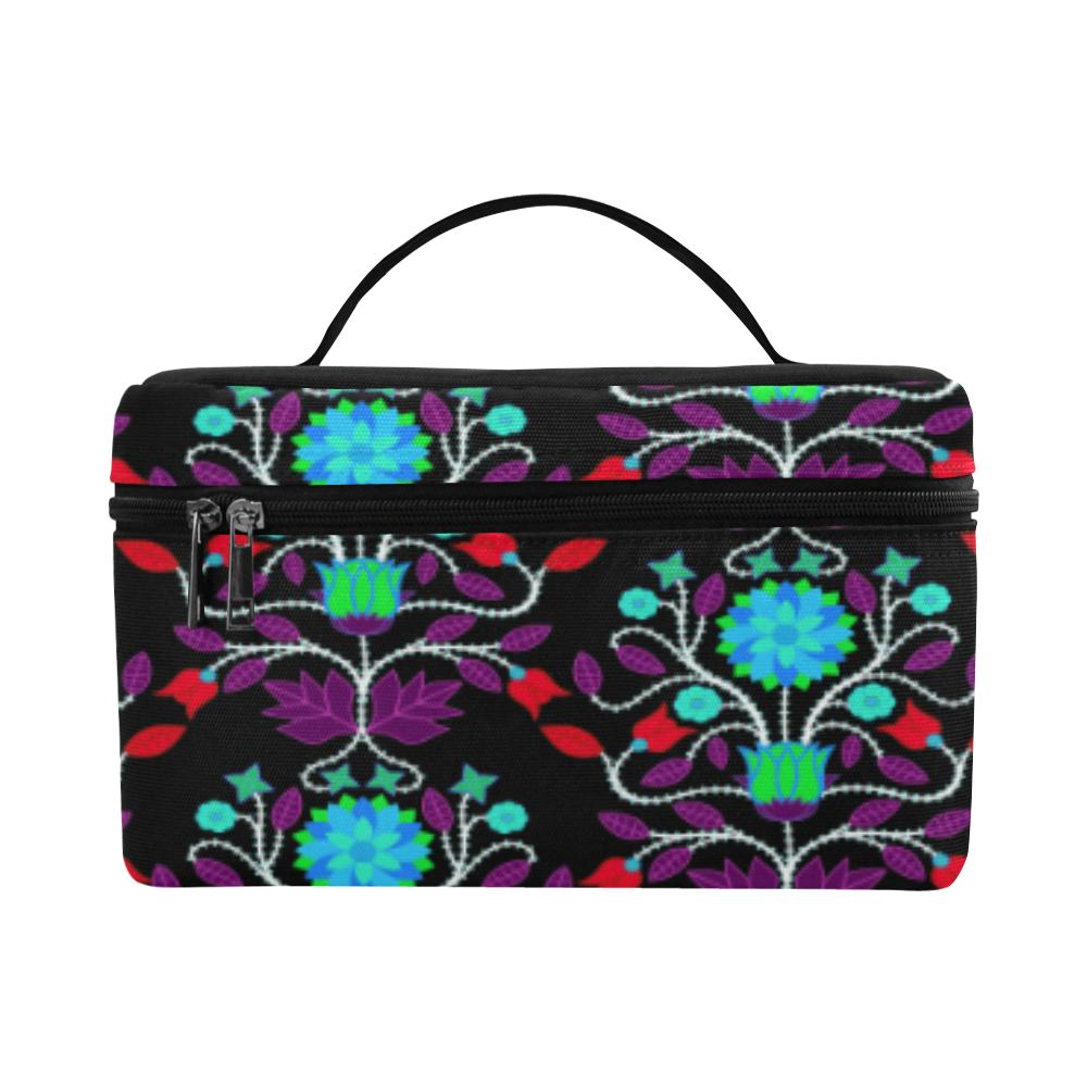 Floral Beadwork Four Clans Winter Cosmetic Bag/Large (Model 1658) Cosmetic Bag e-joyer