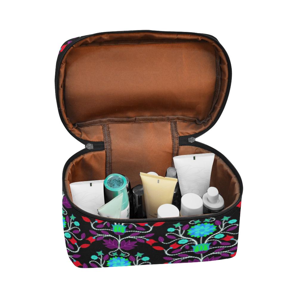 Floral Beadwork Four Clans Winter Cosmetic Bag/Large (Model 1658) Cosmetic Bag e-joyer