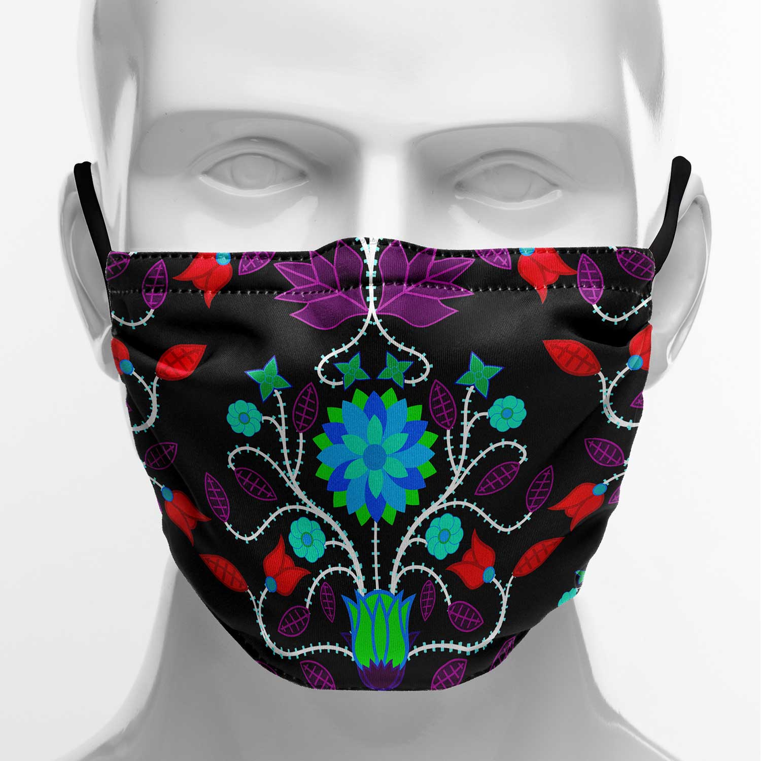 Floral Beadwork Four Clans Winter Face Cover Herman