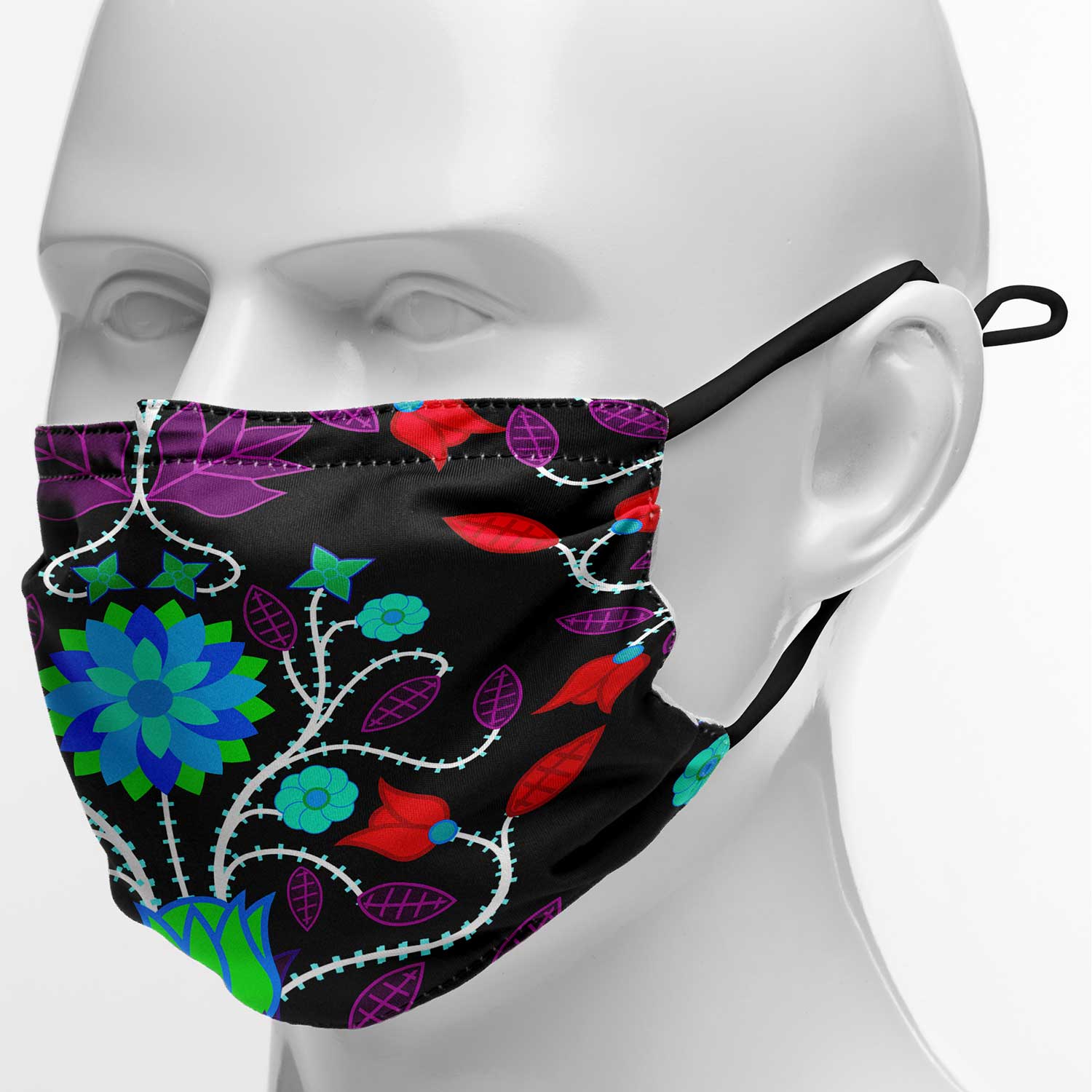 Floral Beadwork Four Clans Winter Face Cover Herman