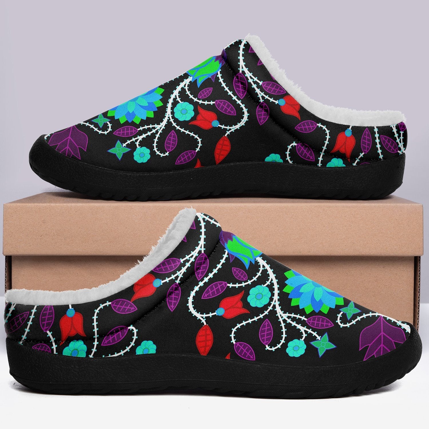 Floral Beadwork Four Clans Winter Ikinnii Indoor Slipper 49 Dzine