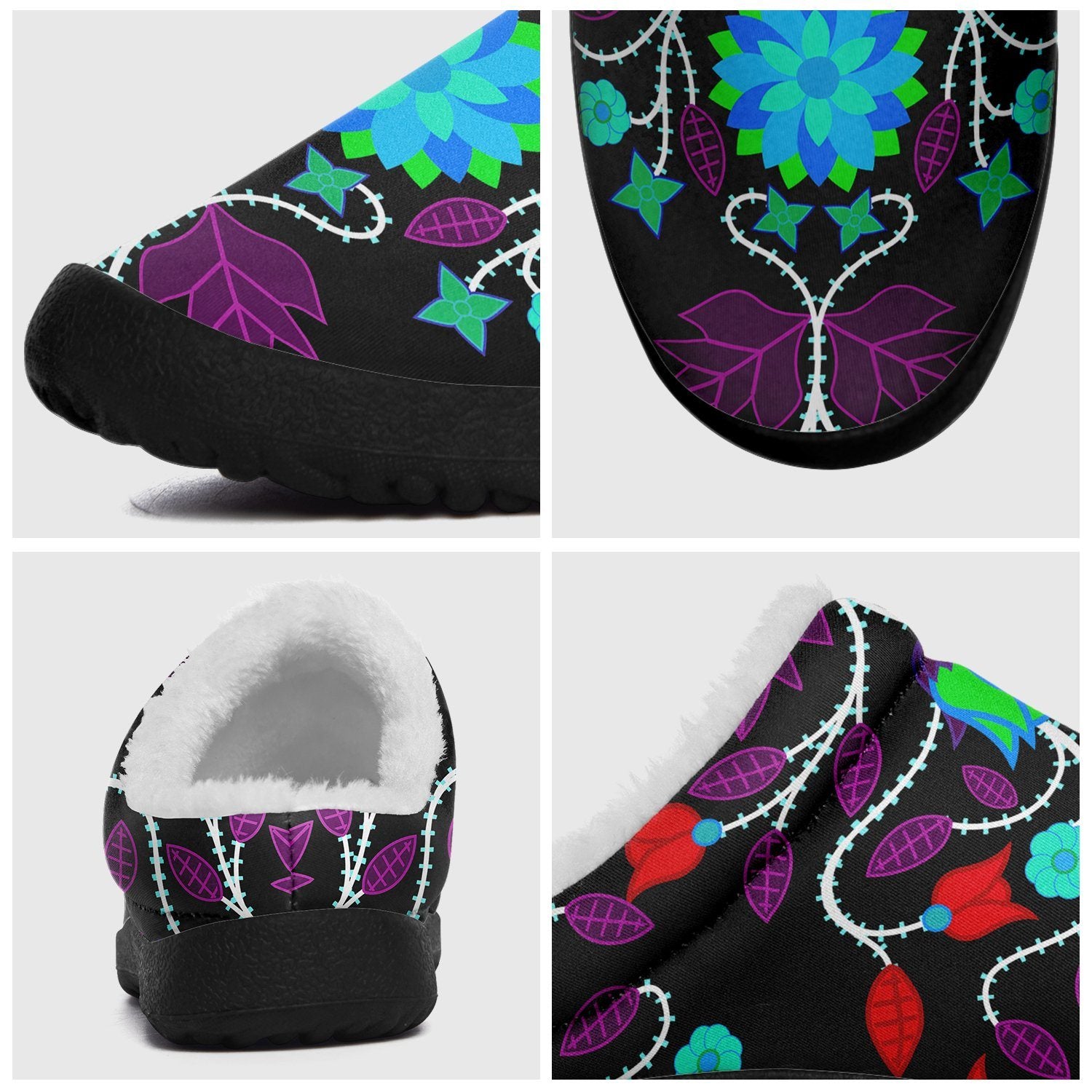 Floral Beadwork Four Clans Winter Ikinnii Indoor Slipper 49 Dzine