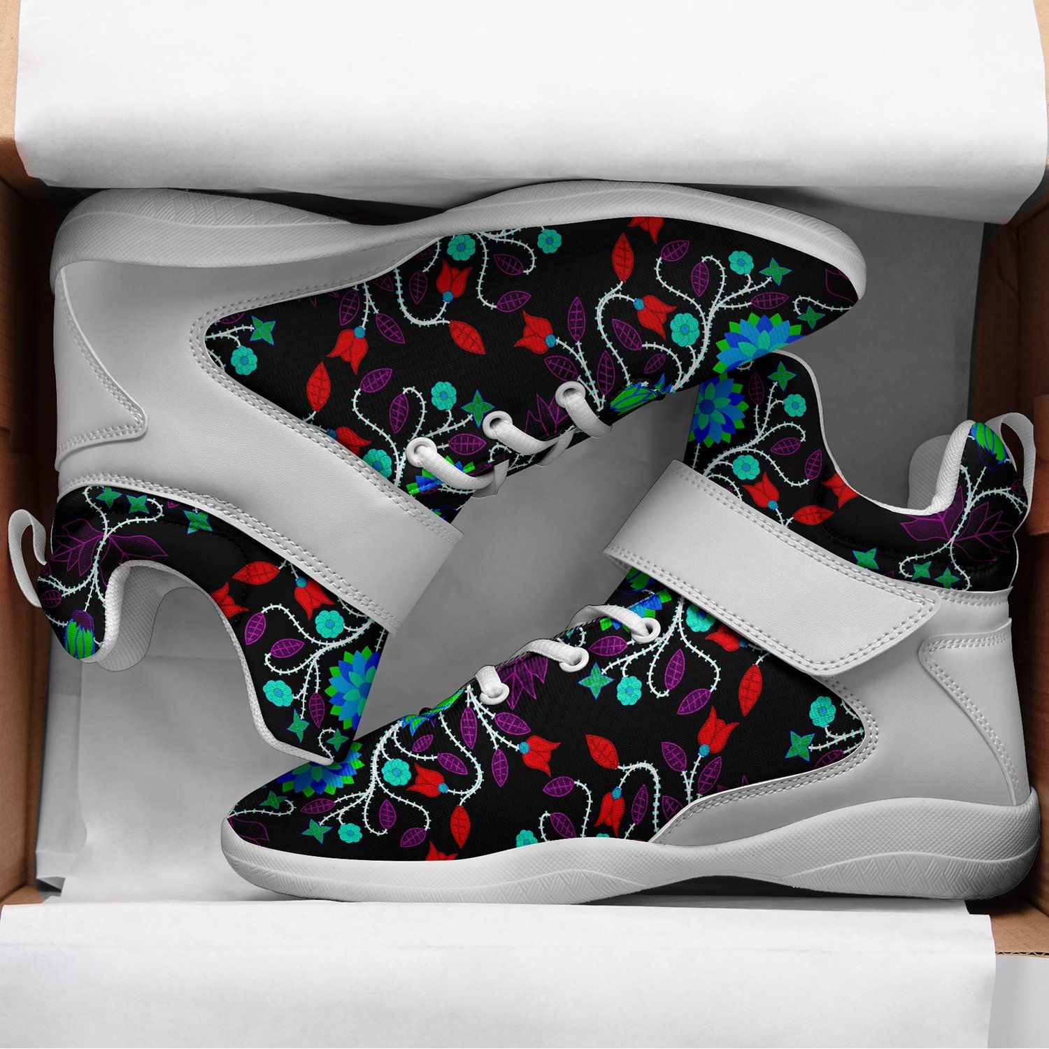 Floral Beadwork Four Clans Winter Ipottaa Basketball / Sport High Top Shoes 49 Dzine