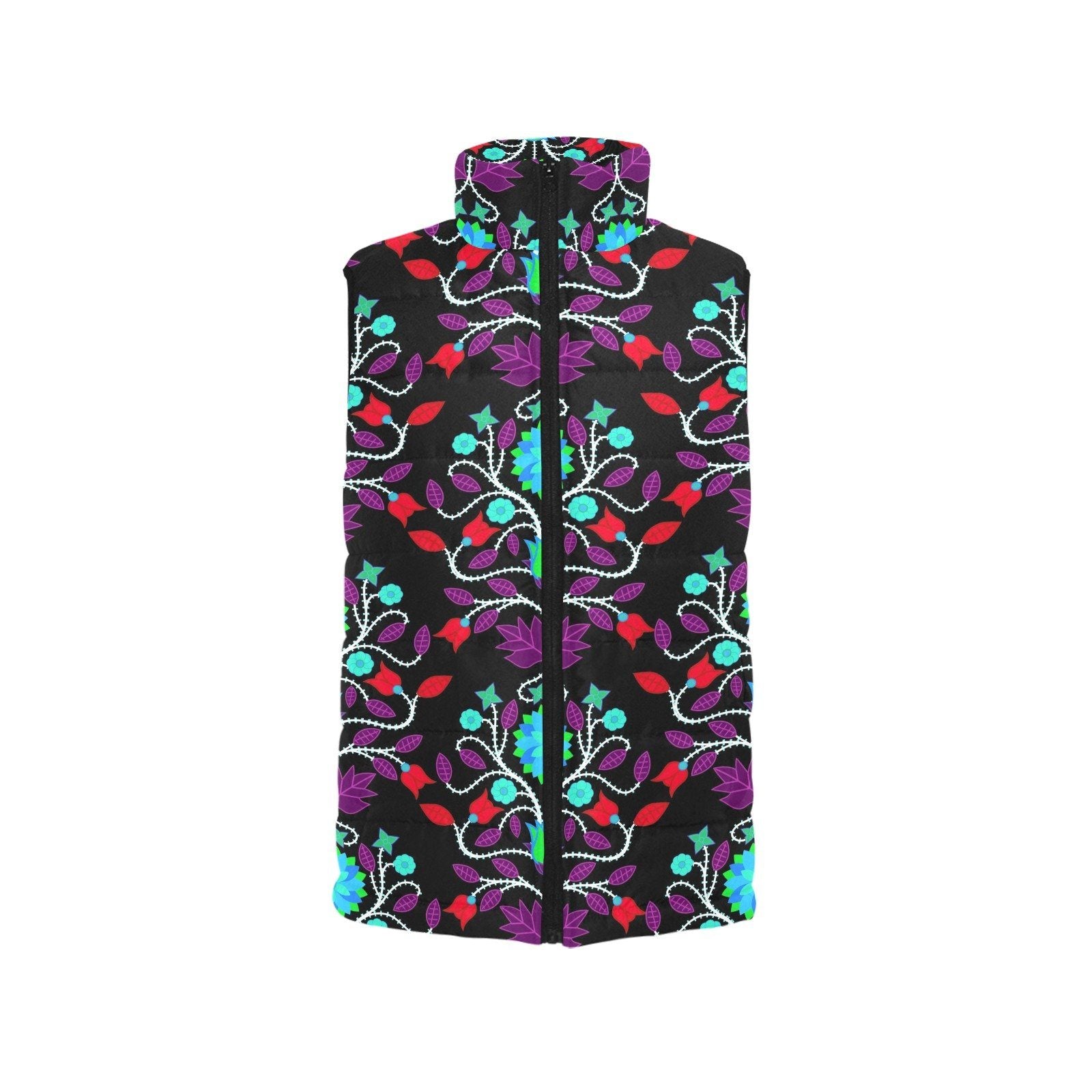 Floral Beadwork Four Clans Winter Men's Padded Vest Jacket (Model H44) Men's Padded Vest Jacket (H44) e-joyer