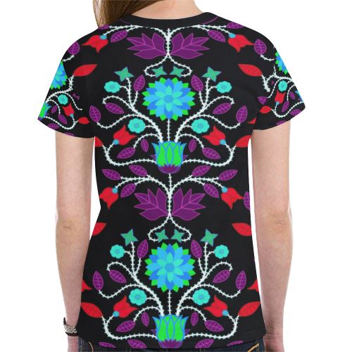 Floral Beadwork Four Clans Winter New All Over Print T-shirt for Women (Model T45) New All Over Print T-shirt for Women (T45) e-joyer