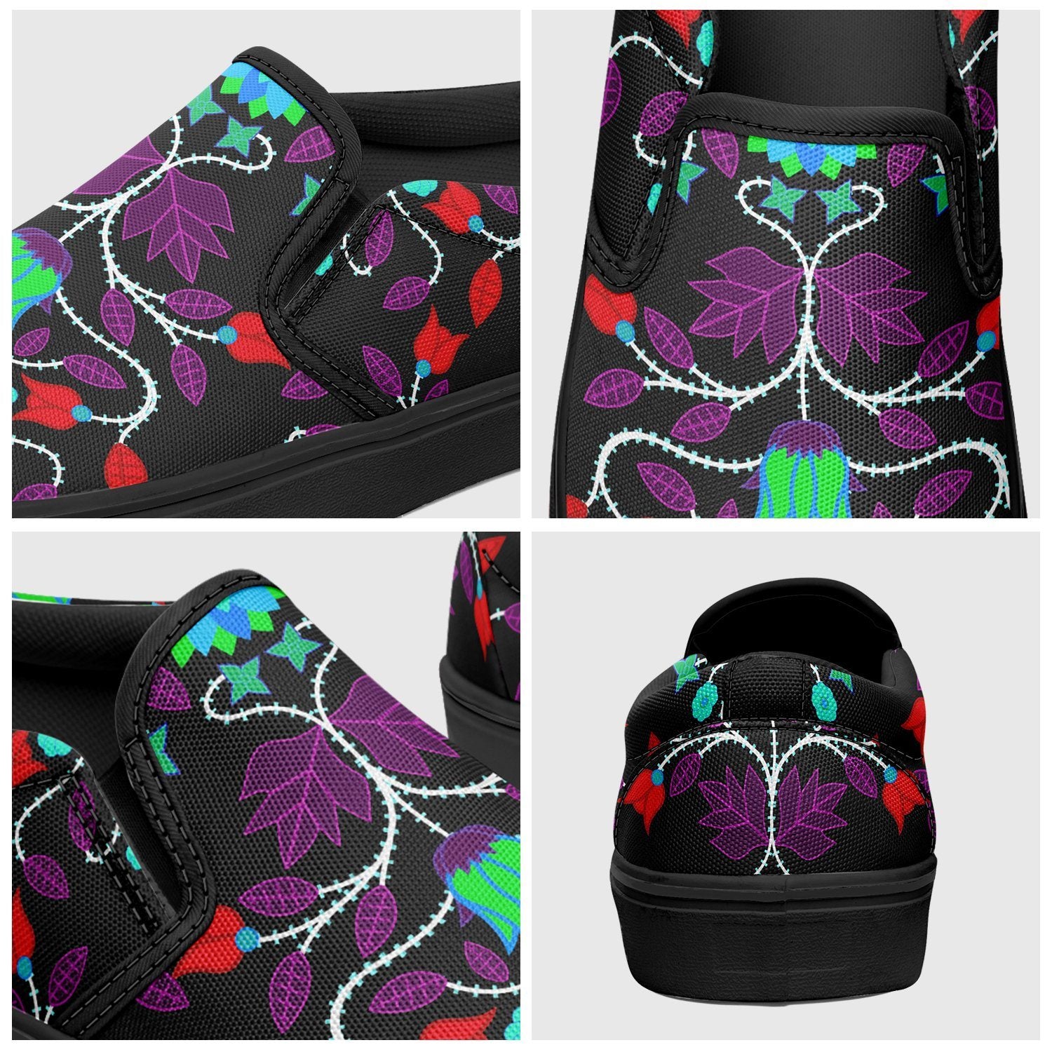 Floral Beadwork Four Clans Winter Otoyimm Canvas Slip On Shoes 49 Dzine