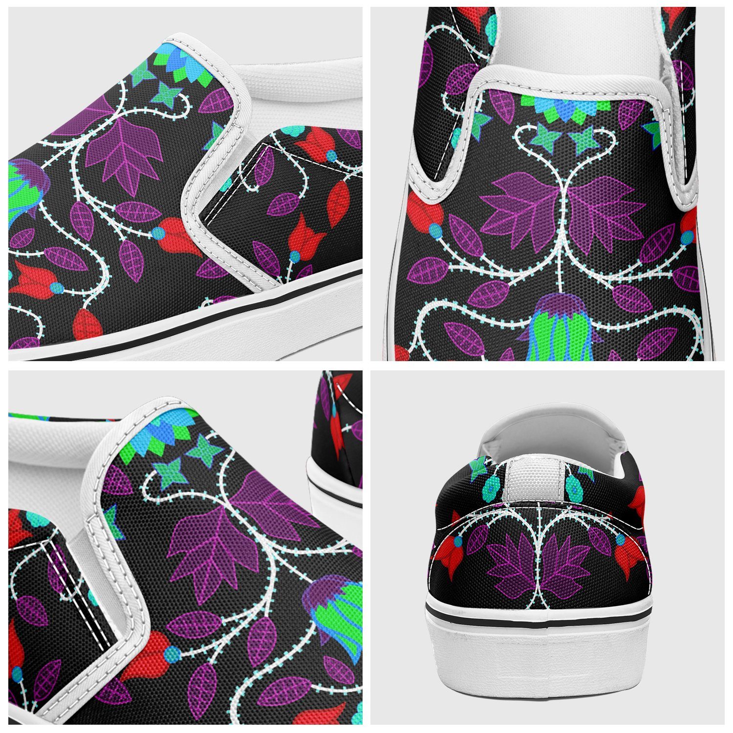 Floral Beadwork Four Clans Winter Otoyimm Canvas Slip On Shoes 49 Dzine