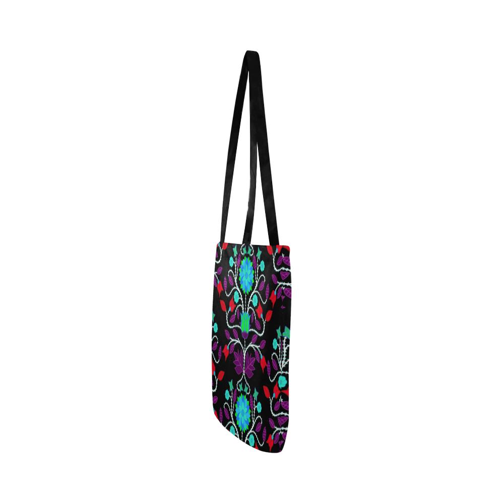 Floral Beadwork Four Clans Winter Reusable Shopping Bag Model 1660 (Two sides) Shopping Tote Bag (1660) e-joyer