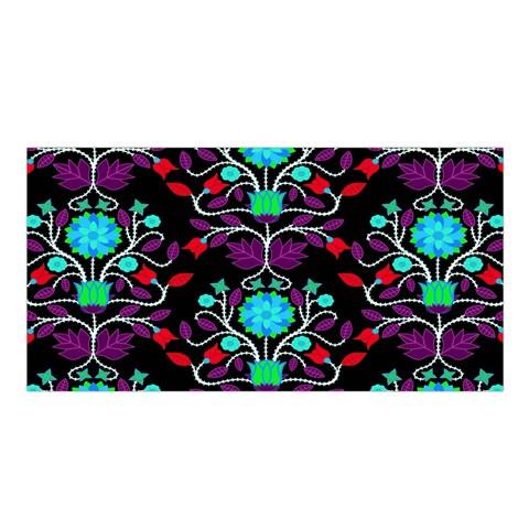 Floral Beadwork Four Clans Winter Satin Shawl Scarf 49 Dzine