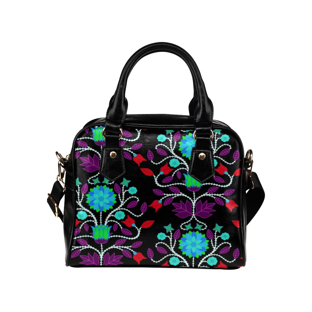 Floral Beadwork Four Clans Winter Shoulder Handbag (Model 1634) Shoulder Handbags (1634) e-joyer