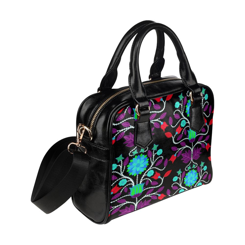 Floral Beadwork Four Clans Winter Shoulder Handbag (Model 1634) Shoulder Handbags (1634) e-joyer