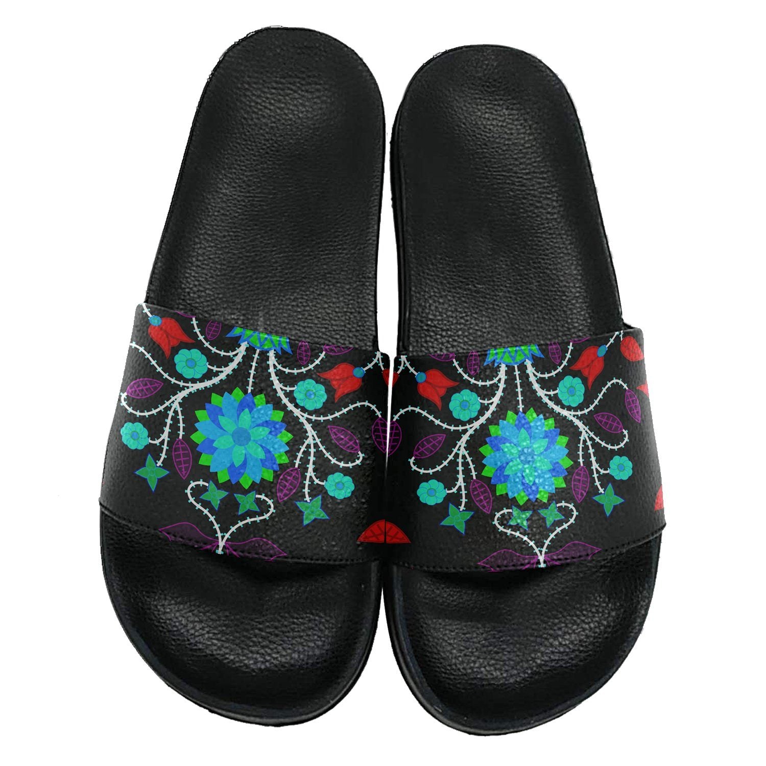 Floral Beadwork Four Clans Winter Slide Sandals 49 Dzine