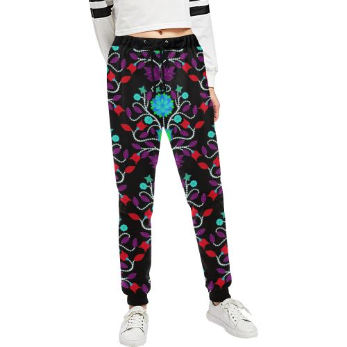 Floral Beadwork Four Clans Winter Women's All Over Print Sweatpants (Model L11) Women's All Over Print Sweatpants (L11) e-joyer