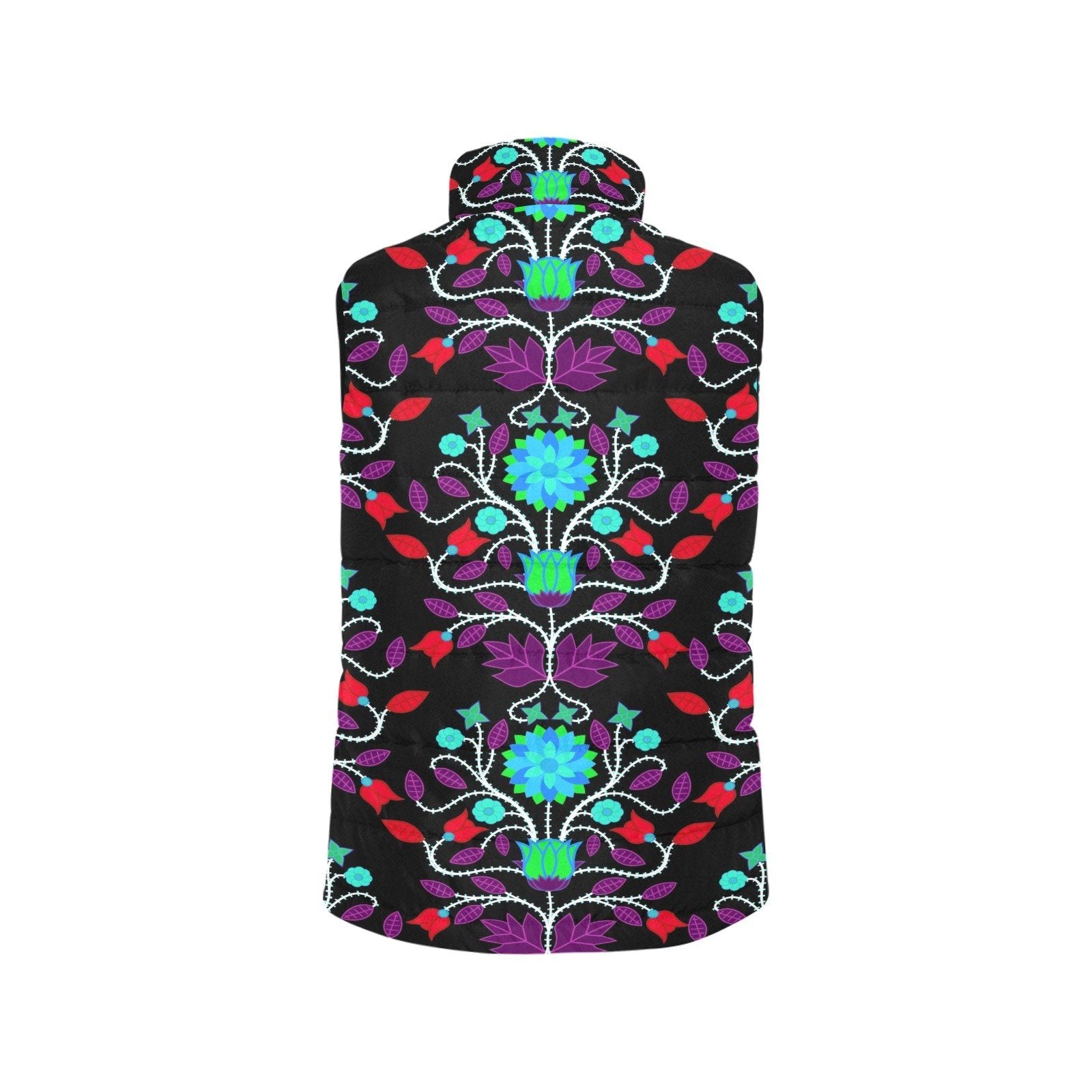 Floral Beadwork Four Clans Winter Women's Padded Vest Jacket (Model H44) Women's Padded Vest Jacket (H44) e-joyer