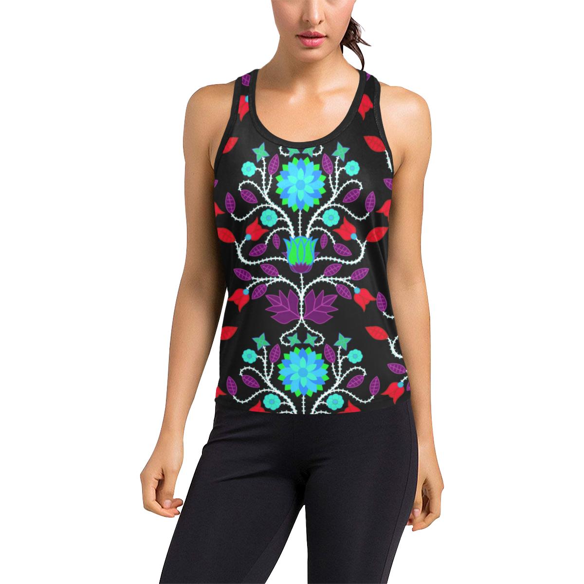 Floral Beadwork Four Clans Winter Women's Racerback Tank Top (Model T60) Racerback Tank Top (T60) e-joyer