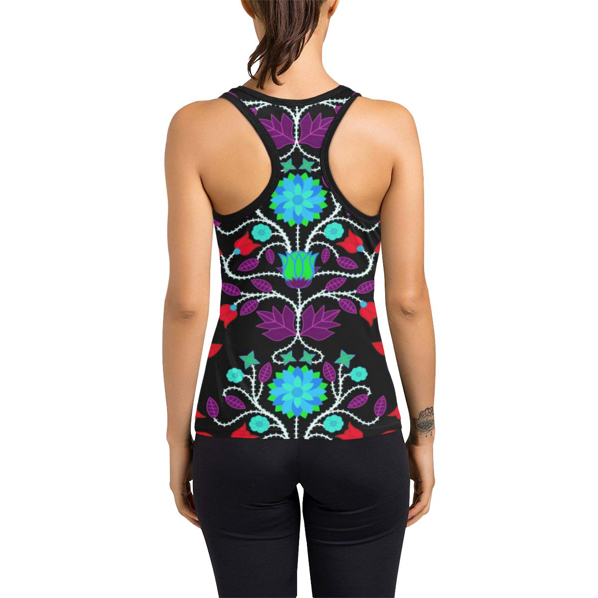 Floral Beadwork Four Clans Winter Women's Racerback Tank Top (Model T60) Racerback Tank Top (T60) e-joyer