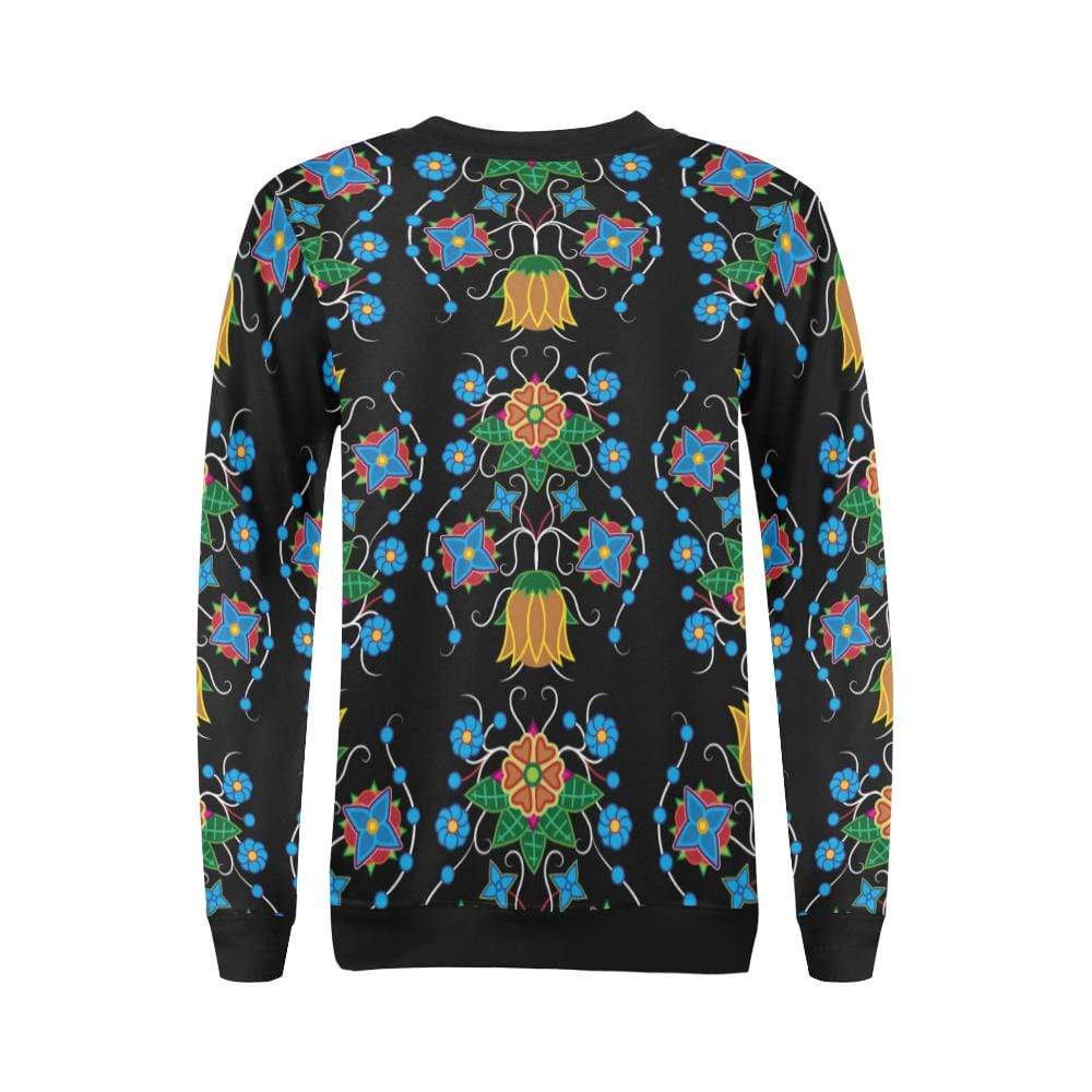 Floral Beadwork Four Mothers All Over Print Crewneck Sweatshirt for Women (Model H18) Crewneck Sweatshirt for Women (H18) e-joyer