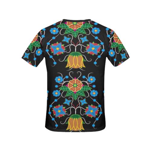 Floral Beadwork Four Mothers All Over Print T-shirt for Women/Large Size (USA Size) (Model T40) All Over Print T-Shirt for Women/Large (T40) e-joyer