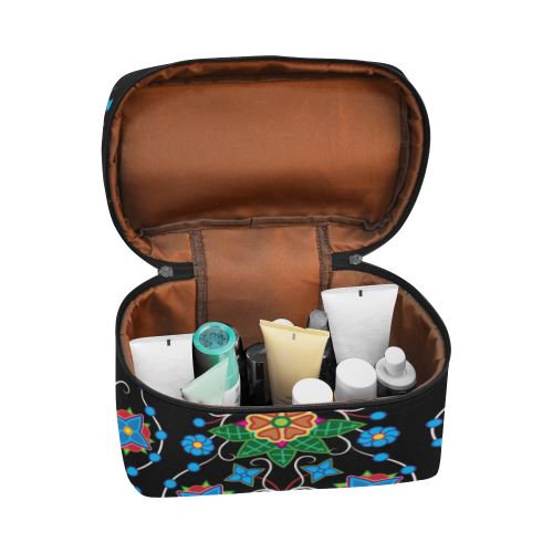 Floral Beadwork Four Mothers Cosmetic Bag/Large (Model 1658) Cosmetic Bag e-joyer