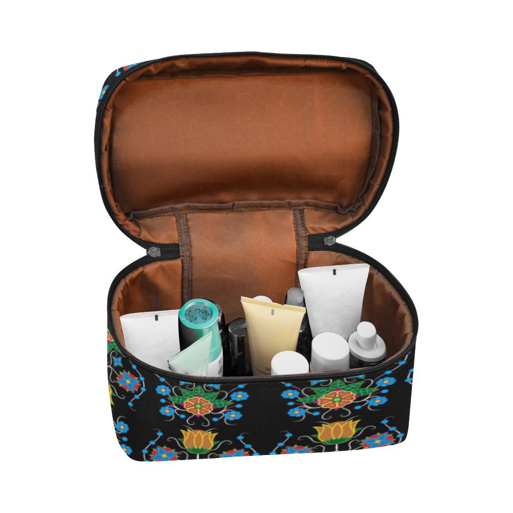 Floral Beadwork Four Mothers Cosmetic Bag/Large (Model 1658) Cosmetic Bag e-joyer