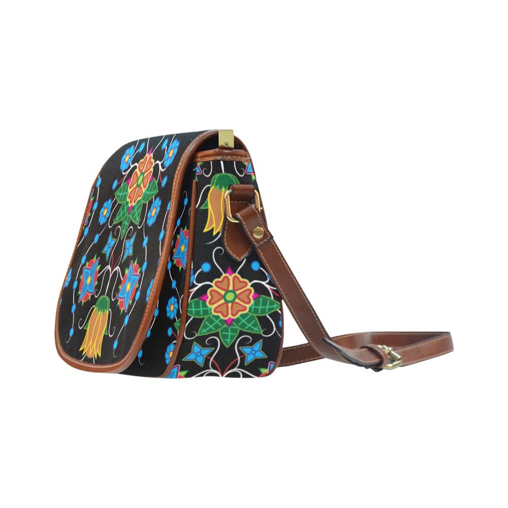 Floral Beadwork Four Mothers Saddle Bag/Small (Model 1649) Full Customization Saddle Bag/Small (Full Customization) e-joyer