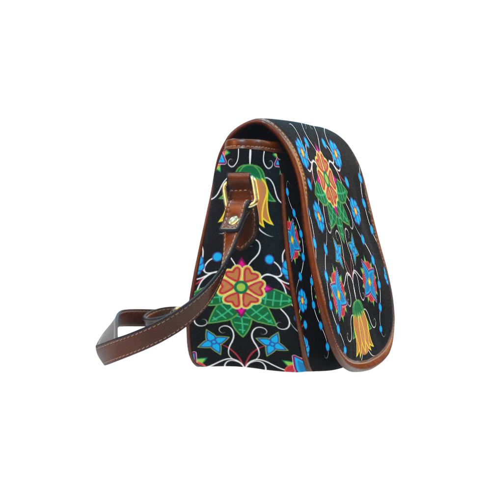 Floral Beadwork Four Mothers Saddle Bag/Small (Model 1649) Full Customization Saddle Bag/Small (Full Customization) e-joyer