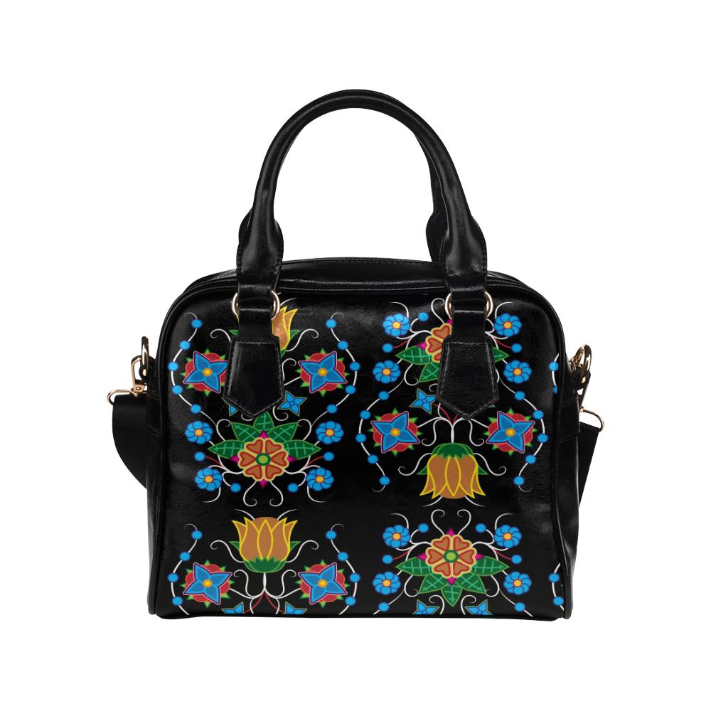 Floral Beadwork Four Mothers Shoulder Handbag (Model 1634) Shoulder Handbags (1634) e-joyer