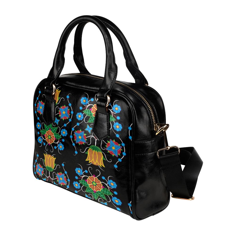 Floral Beadwork Four Mothers Shoulder Handbag (Model 1634) Shoulder Handbags (1634) e-joyer