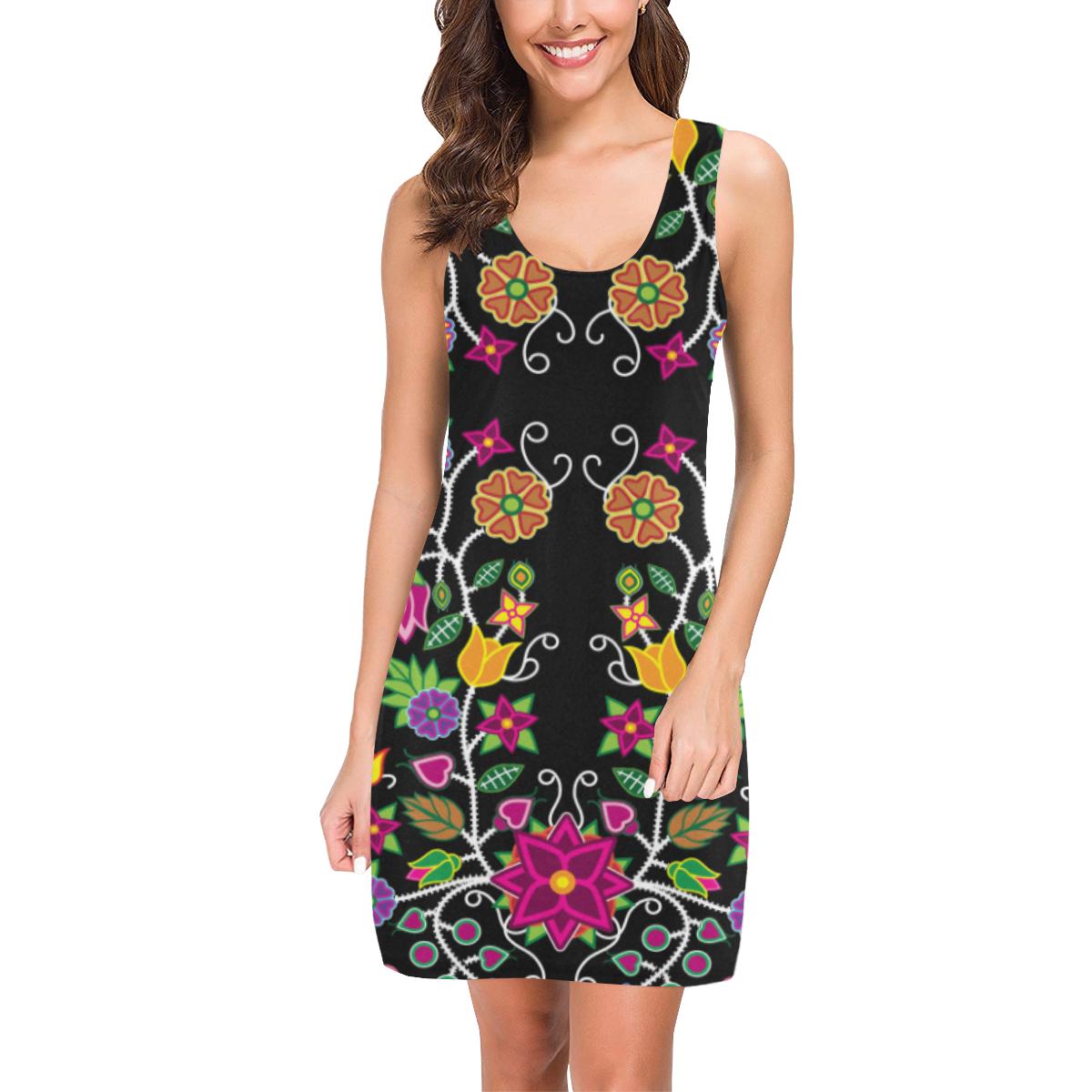 Floral Beadwork IkstsÃmiwa Vest Dress (Model D06) Medea Vest Dress (D06) e-joyer
