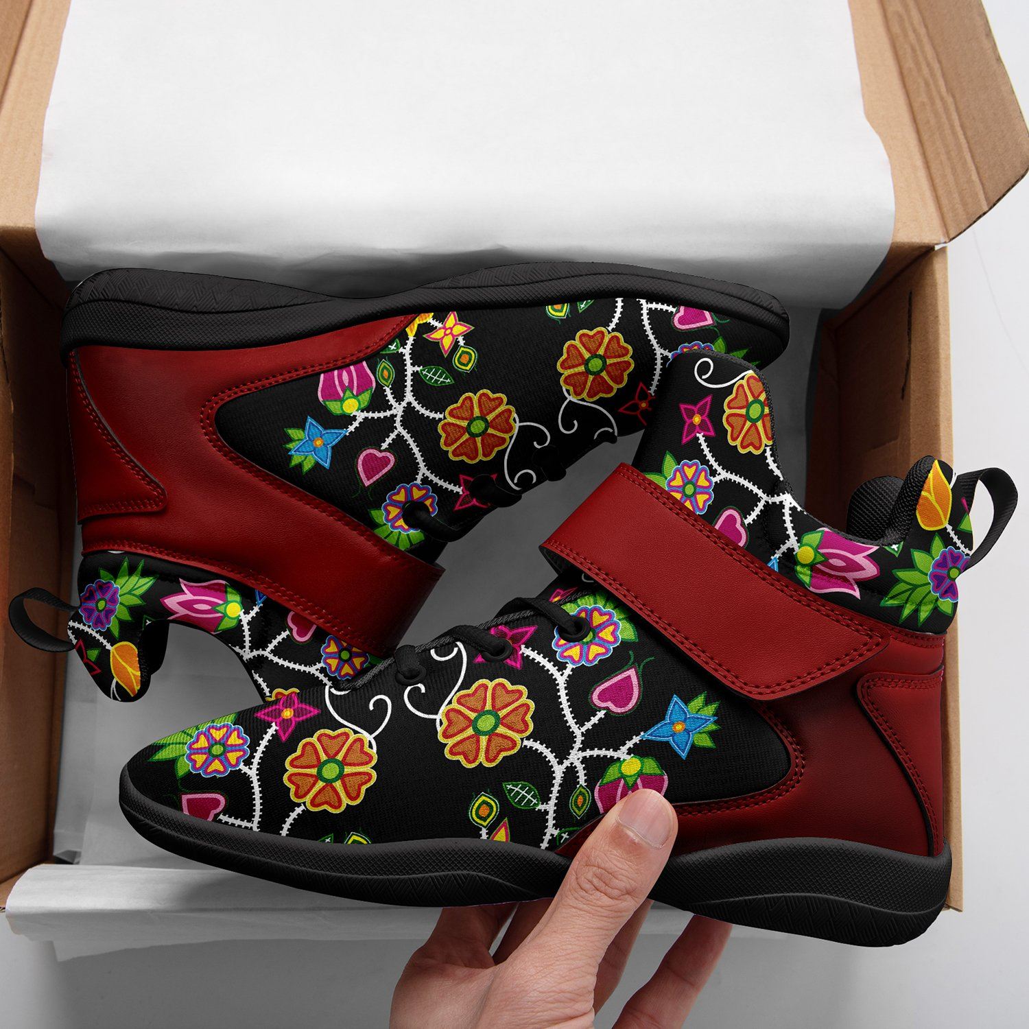 Floral Beadwork Ipottaa Basketball / Sport High Top Shoes 49 Dzine