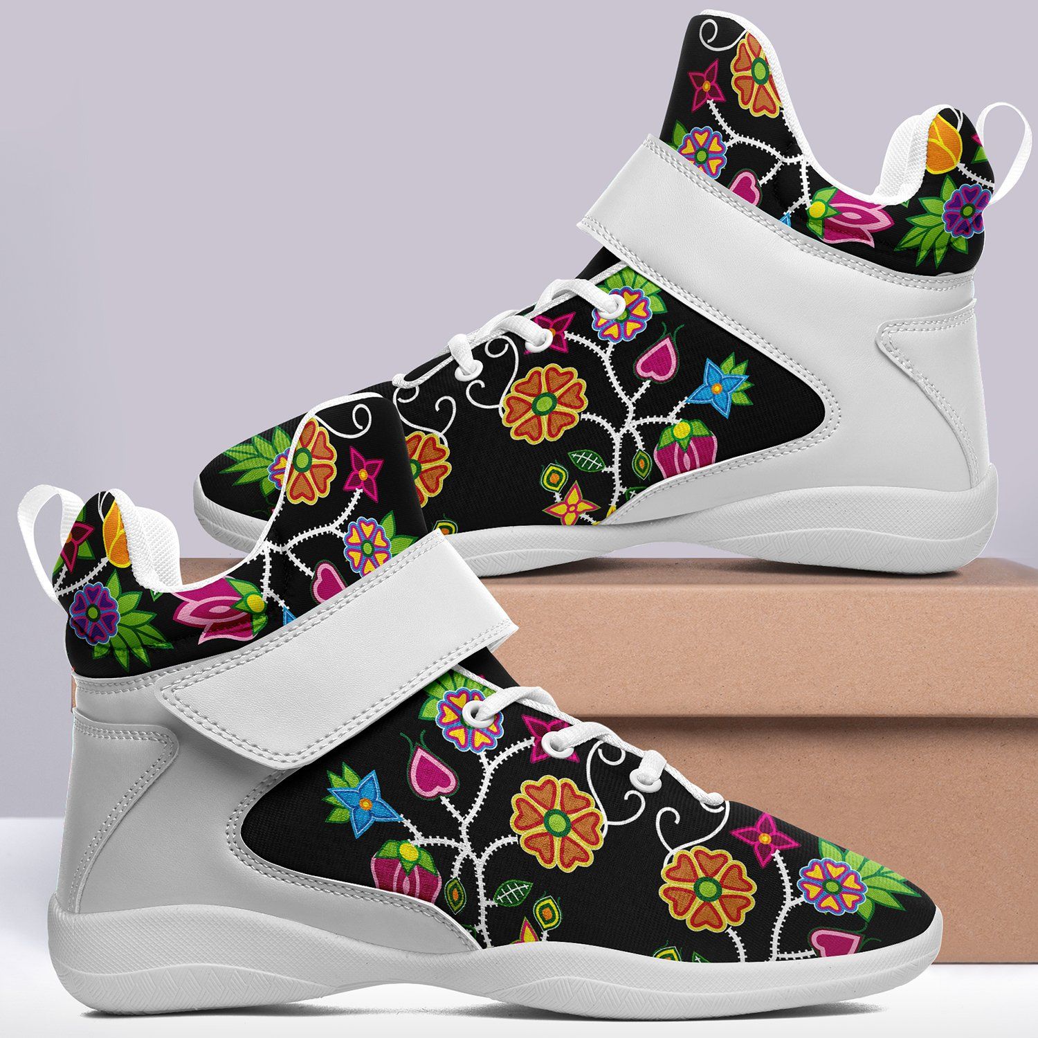 Floral Beadwork Ipottaa Basketball / Sport High Top Shoes 49 Dzine