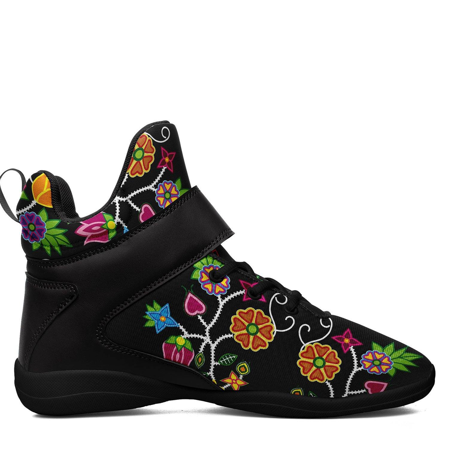 Floral Beadwork Ipottaa Basketball / Sport High Top Shoes - Black Sole 49 Dzine