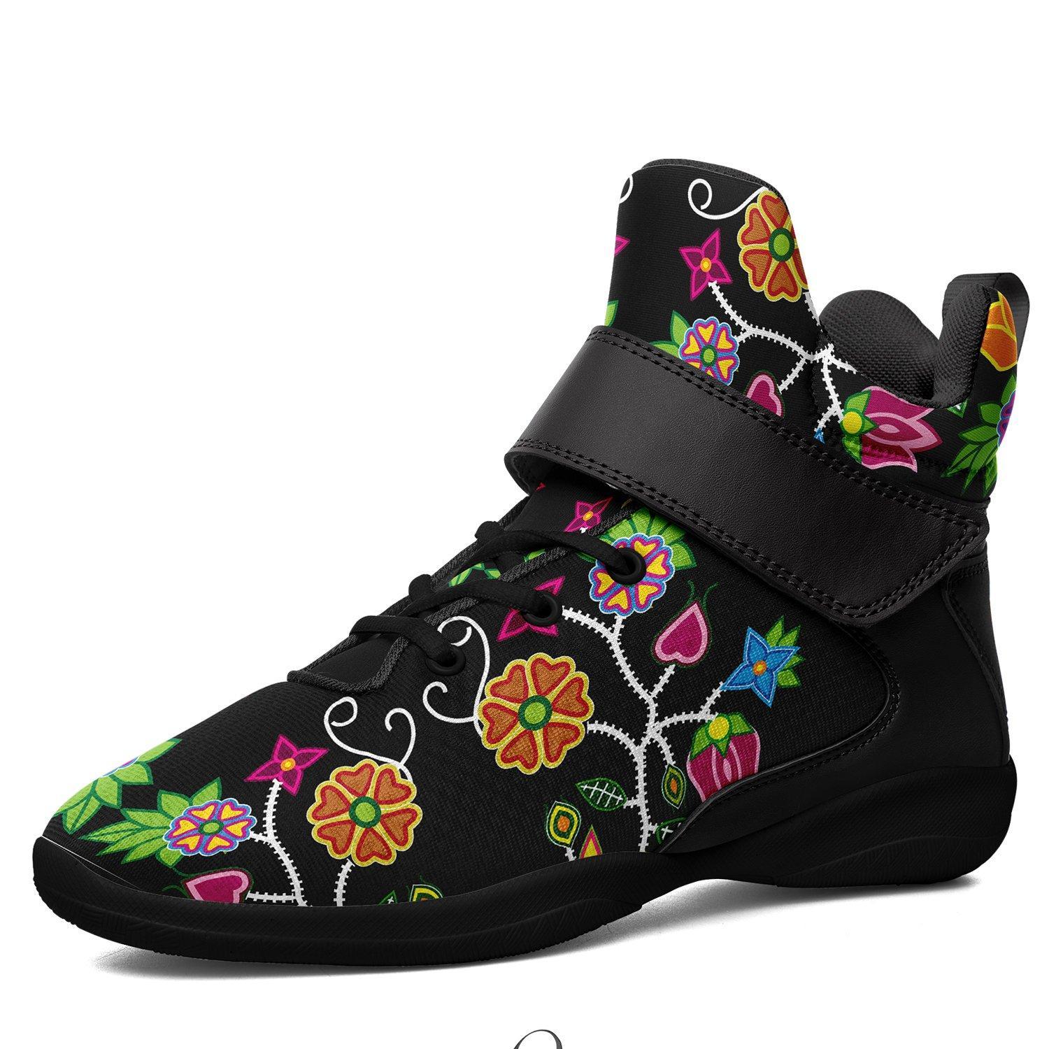 Floral Beadwork Ipottaa Basketball / Sport High Top Shoes - Black Sole 49 Dzine US Men 7 / EUR 40 Black Sole with Black Strap