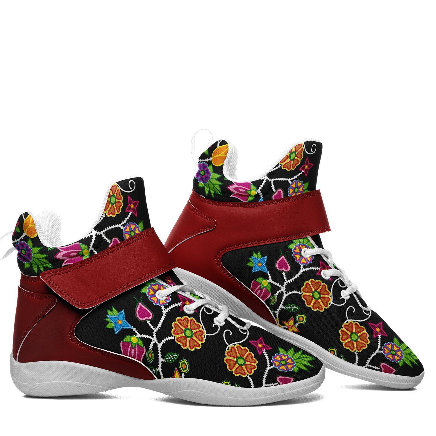 Floral Beadwork Ipottaa Basketball / Sport High Top Shoes - White Sole 49 Dzine