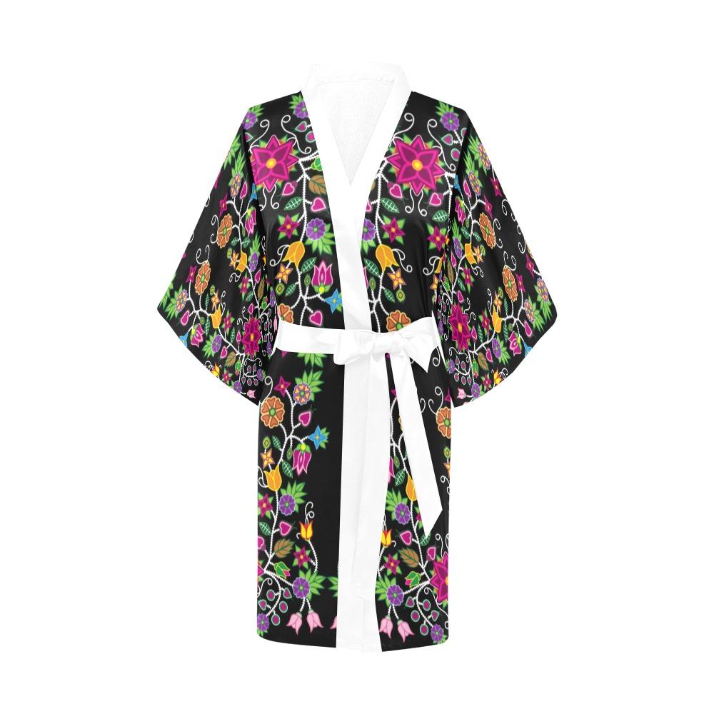 Floral Beadwork Kimono Robe Artsadd