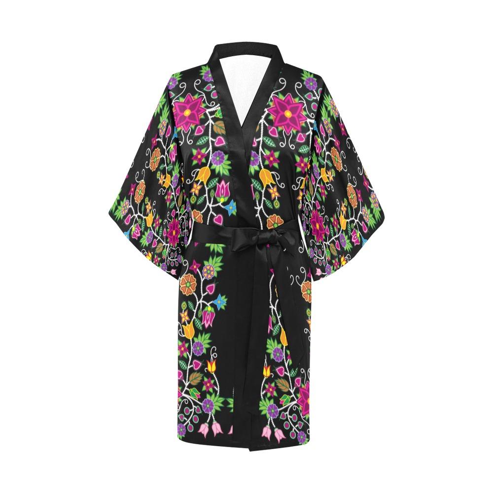 Floral Beadwork Kimono Robe Artsadd
