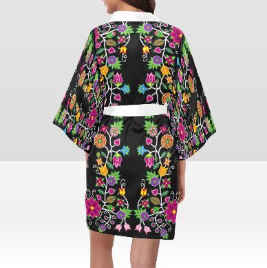 Floral Beadwork Kimono Robe Artsadd