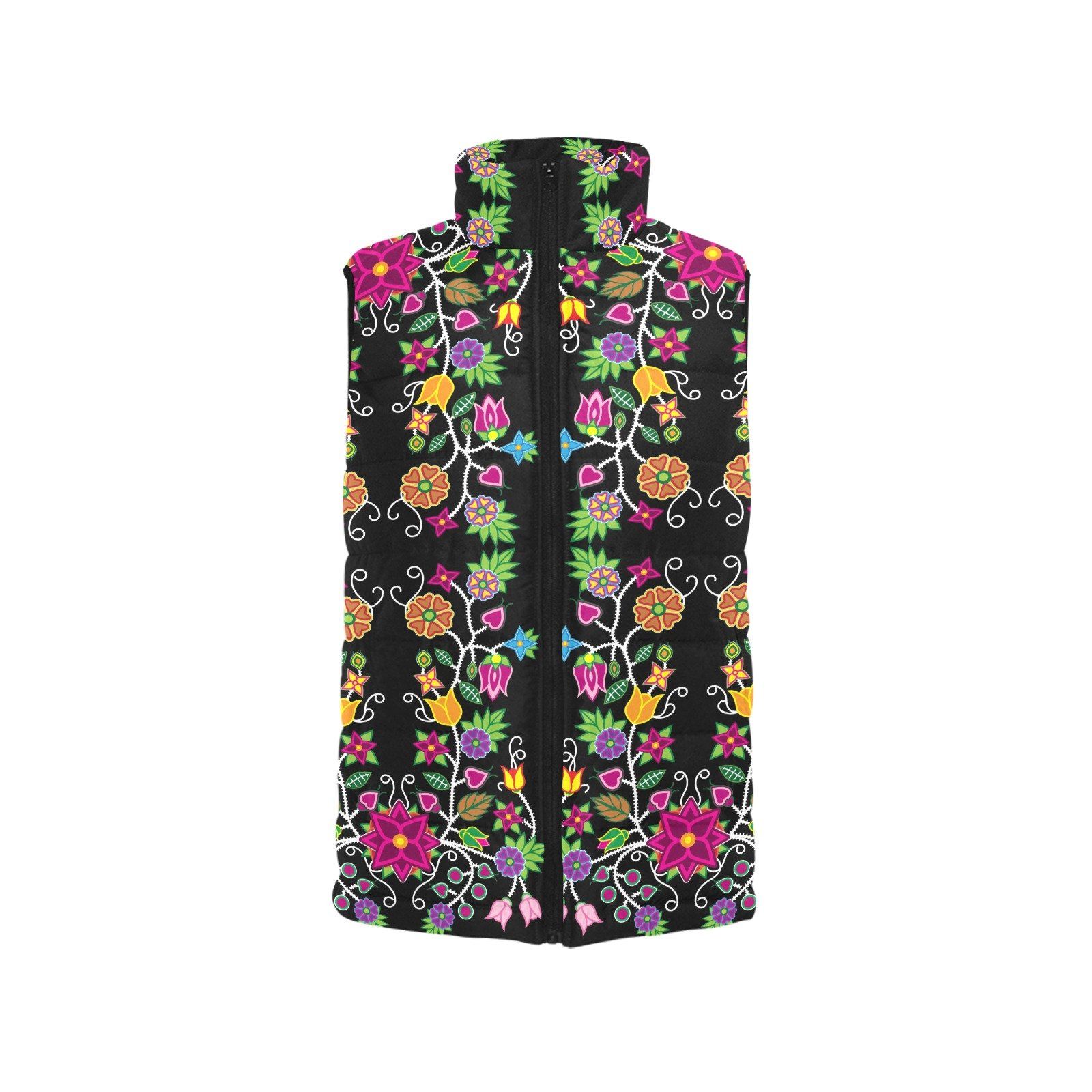Floral Beadwork Men's Padded Vest Jacket (Model H44) Men's Padded Vest Jacket (H44) e-joyer