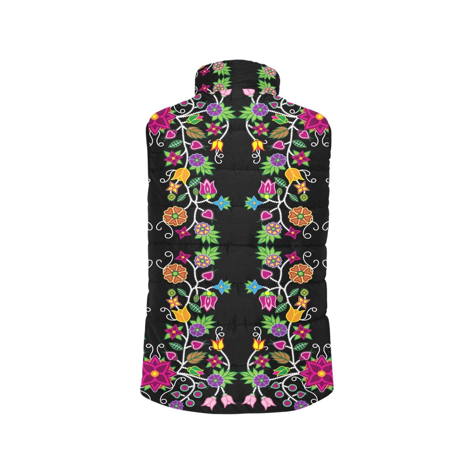 Floral Beadwork Men's Padded Vest Jacket (Model H44) Men's Padded Vest Jacket (H44) e-joyer