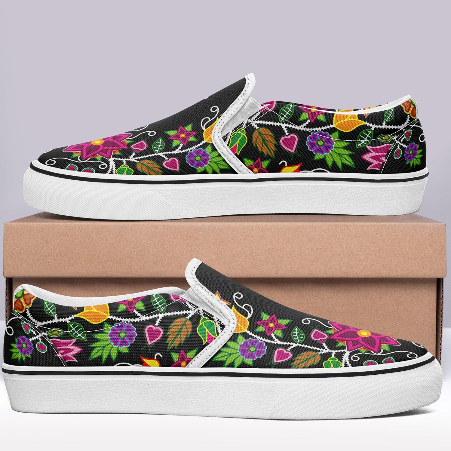 Floral Beadwork Otoyimm Canvas Slip On Shoes 49 Dzine