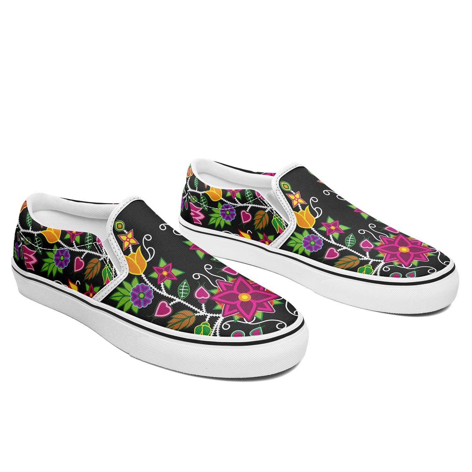 Floral Beadwork Otoyimm Canvas Slip On Shoes 49 Dzine