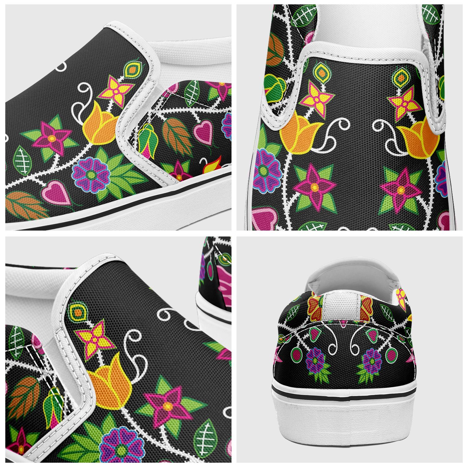 Floral Beadwork Otoyimm Canvas Slip On Shoes 49 Dzine