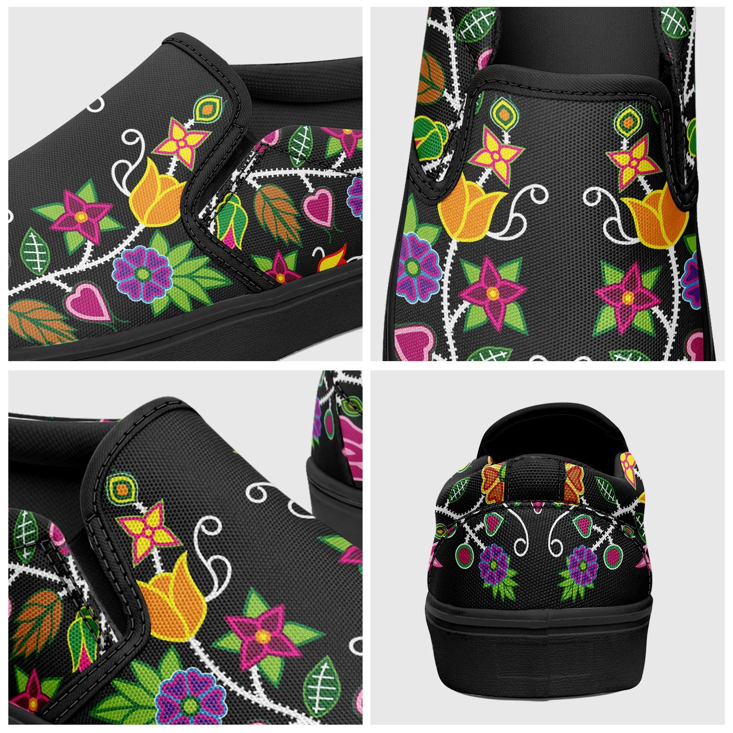Floral Beadwork Otoyimm Canvas Slip On Shoes 49 Dzine