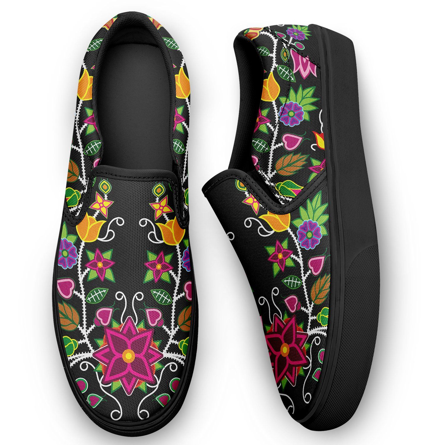 Floral Beadwork Otoyimm Canvas Slip On Shoes 49 Dzine