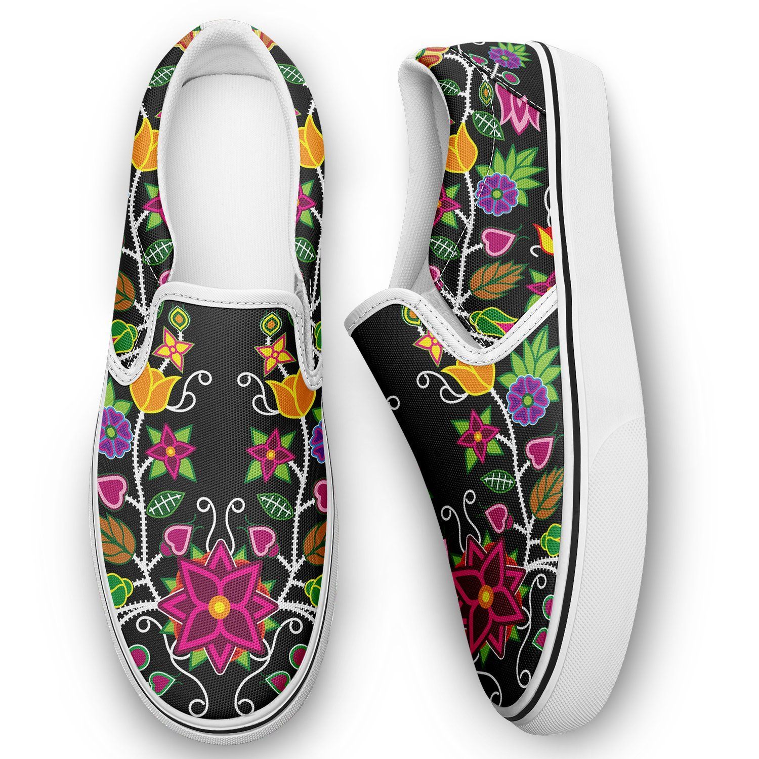 Floral Beadwork Otoyimm Kid's Canvas Slip On Shoes 49 Dzine