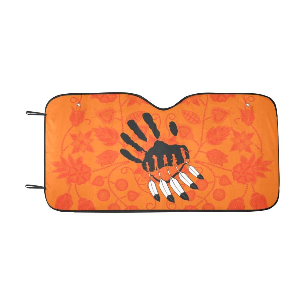 Floral Beadwork Real Orange A feather for each Car Sun Shade 55"x30" Car Sun Shade e-joyer