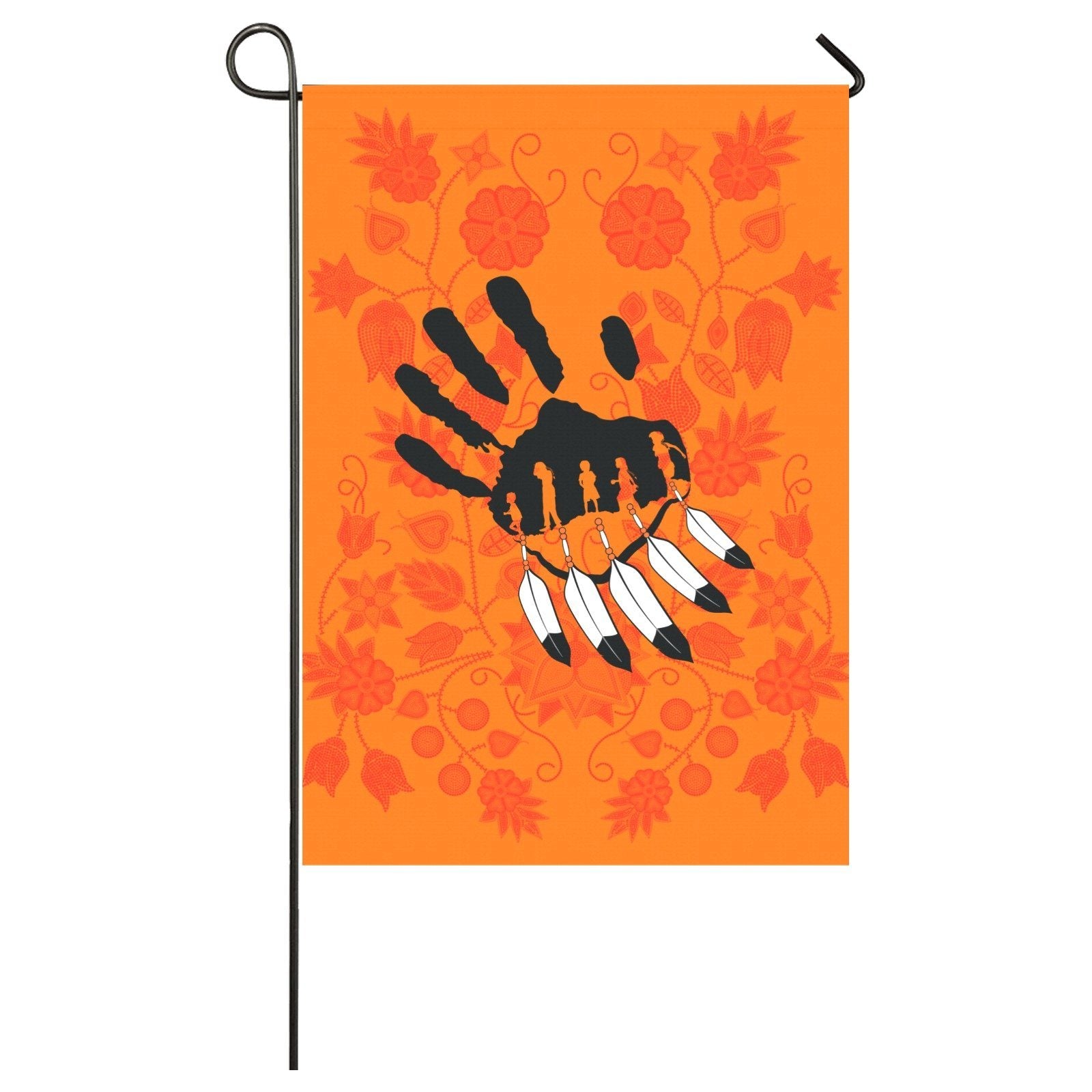 Floral Beadwork Real Orange - A feather for Each Garden Flag 28''x40'' (Two Sides Printing) Garden Flag 28‘’x40‘’ (Two Sides) e-joyer