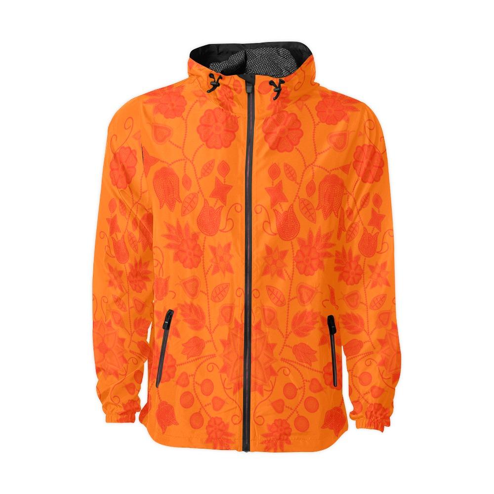 Floral Beadwork Real Orange A feather for each Unisex All Over Print Windbreaker (Model H23) All Over Print Windbreaker for Men (H23) e-joyer