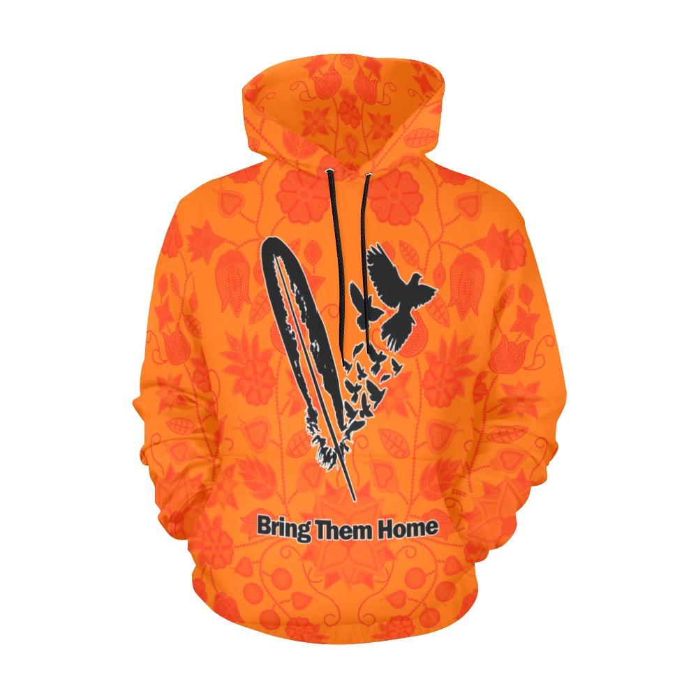 Floral Beadwork Real Orange Bring Them Home All Over Print Hoodie for Men (USA Size) (Model H13) All Over Print Hoodie for Men (H13) e-joyer