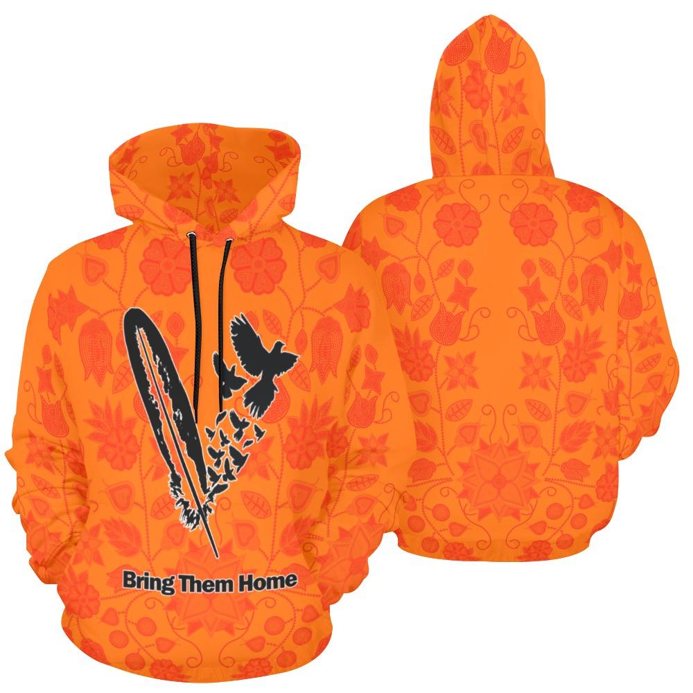 Floral Beadwork Real Orange Bring Them Home All Over Print Hoodie for Men (USA Size) (Model H13) All Over Print Hoodie for Men (H13) e-joyer
